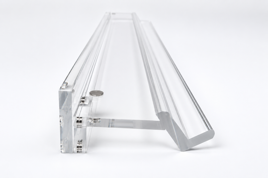 6mm 20" Clear Acrylic Racks and Pushers - Straight Edge