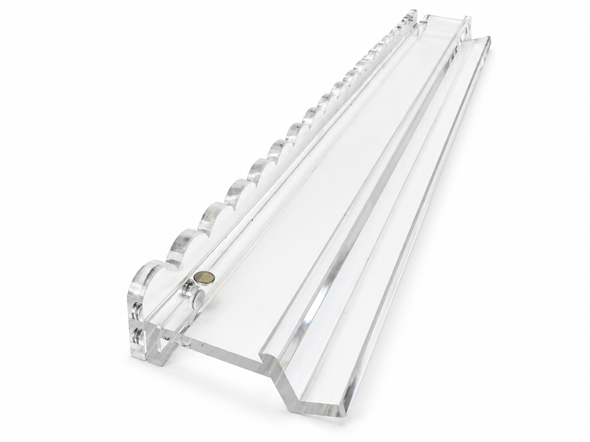 Scalloped 20" Clear Acrylic Racks 6mm with Velvet Bag
