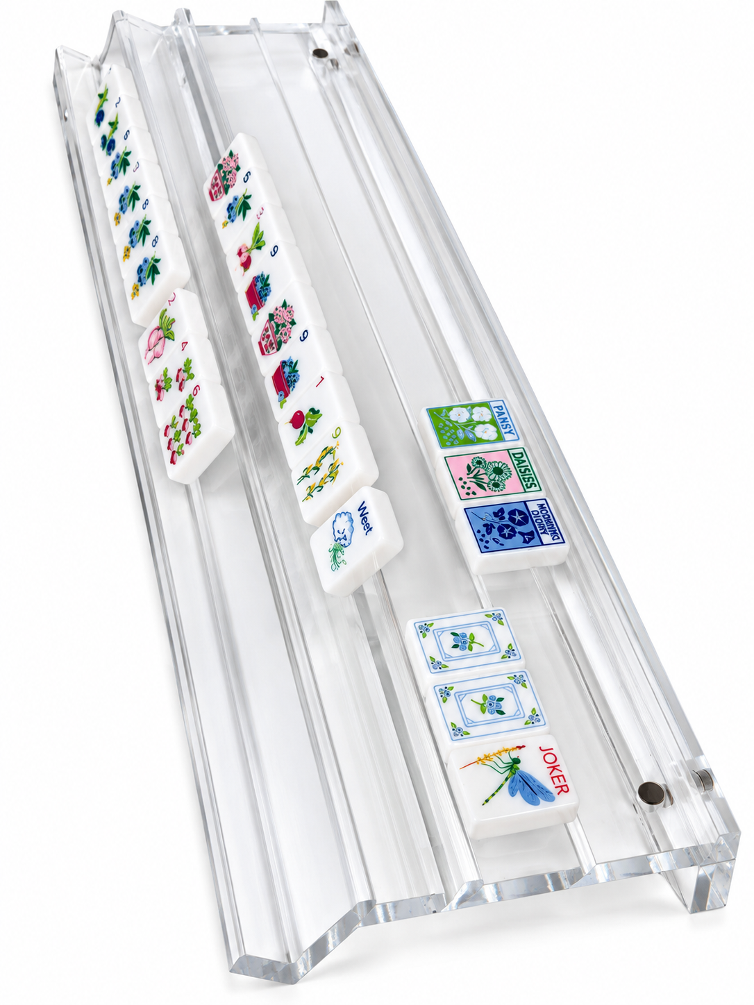 20" Double Clear Acrylic Mahjong Racks, Set of 2 with Bag