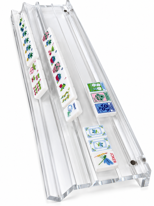 20" Double Clear Acrylic Mahjong Racks, Set of 2 with Bag