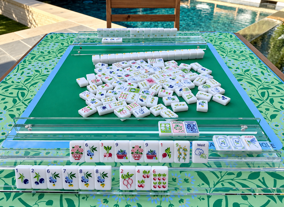 20" Double Clear Acrylic Mahjong Racks, Set of 2 with Bag