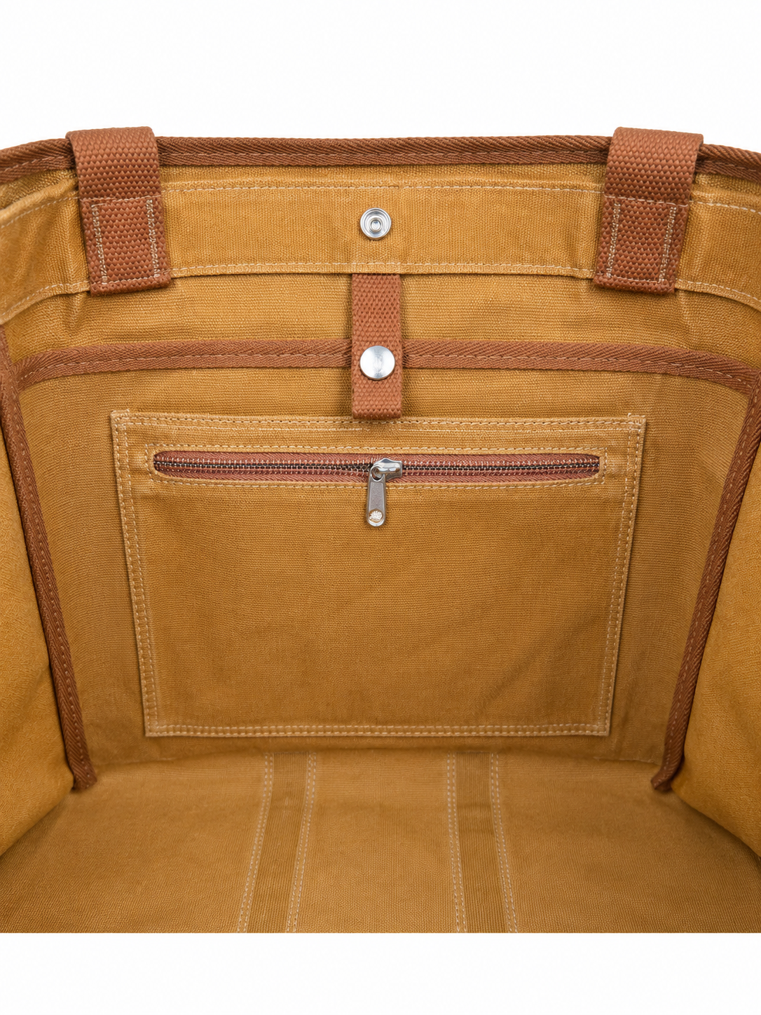 Embroidered Waxed Canvas Tote - Khaki