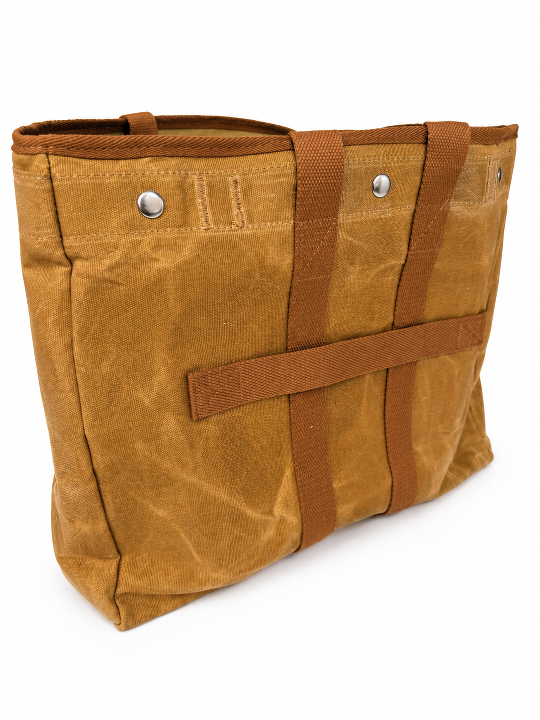 Embroidered Waxed Canvas Tote - Khaki