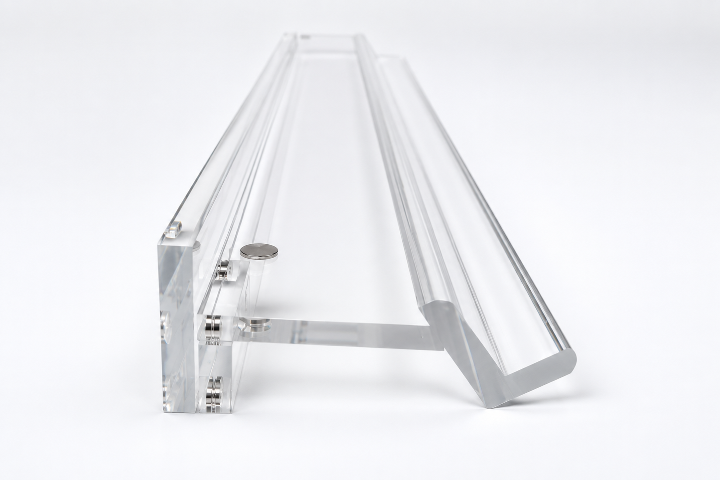 6mm 20" Clear Acrylic Racks and Pushers - Straight Edge