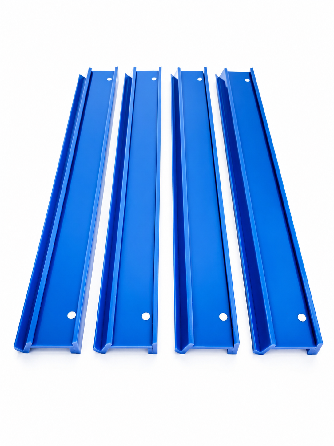 20" Deep Blue Straight Acrylic Racks and Pushers with Velvet Storage Bag