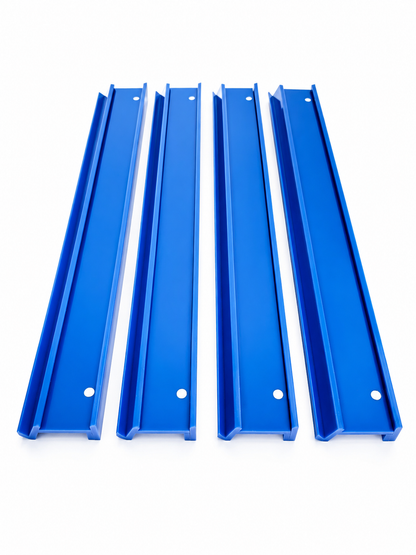 20" Deep Blue Straight Acrylic Racks and Pushers with Velvet Storage Bag