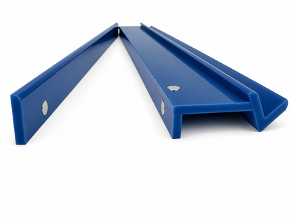 20" Deep Blue Straight Acrylic Racks and Pushers with Velvet Storage Bag