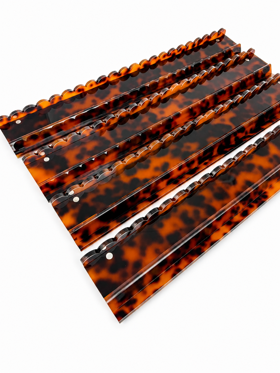 20" Scalloped Tortoiseshell Racks with Velvet Storage Bag