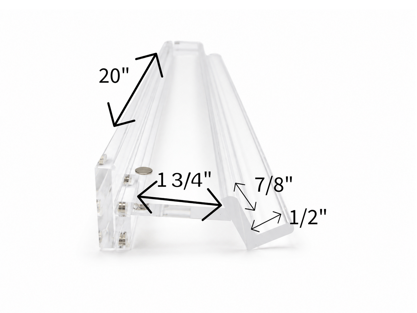 6mm 20" Clear Acrylic Racks and Pushers - Straight Edge