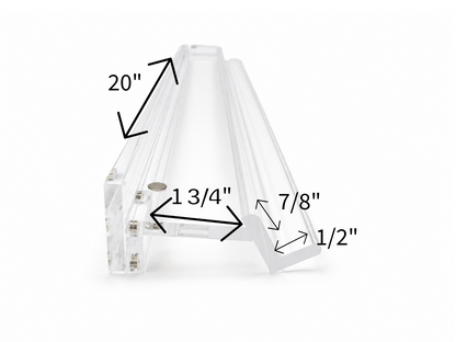 6mm 20" Clear Acrylic Racks and Pushers - Straight Edge