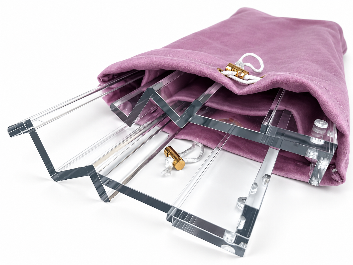 20" Double Clear Acrylic Mahjong Racks, Set of 2 with Bag