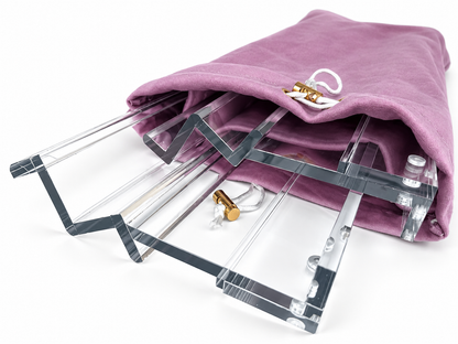 20" Double Clear Acrylic Mahjong Racks, Set of 2 with Bag