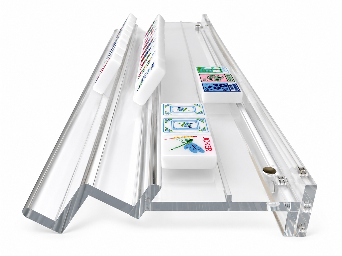 20" Double Clear Acrylic Mahjong Racks, Set of 2 with Bag