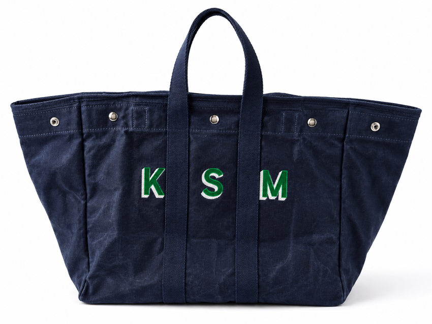 Embroidered Waxed Canvas Tote - Monogram
