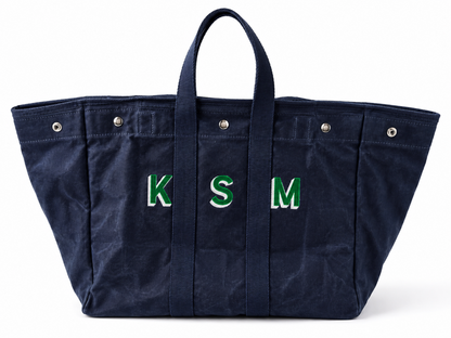 Embroidered Waxed Canvas Tote - Monogram